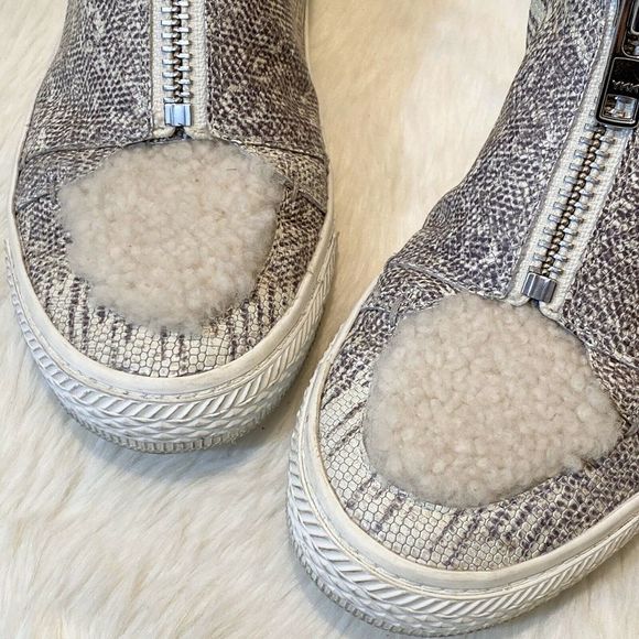 LOEFFLER RANDALL Devin Sneakers SZ 6 Lizard Embossed Designer High Top Sneakerss - Picture 3 of 9